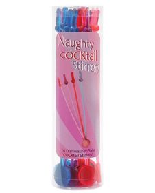 Naughty Cocktail Stirrers 16 Per Pack Assorted Colors