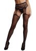 Suspender Rhinestone Pantyhose - Black