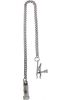 Adjustable Duck Bill Nipple Clamps With Jewel Chain Silver