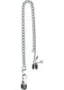 Adjustable Broad Tip Nipple Clamps With Loop And Link Chain Silver