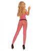 Diamond Net Bodystocking Open Bust & Crotch Pink O/S