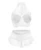 Premiere Embroidered Halter Bra & Panty White 3X