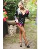 Premiere Marjorie Contrast Cuff Satin Blazer Jacket Black Berry S/M