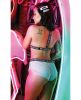 Vibes Resting Bitch Face Bralette & Retro Shorts Gray M/L