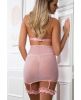 Lace Up Empire Waist Garter Dress Sweet Pink O/S