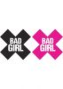 Bad Girl X Pasties 2 Pairs 1 Black, 1 Pink