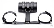 Arm Binder Biceps & Forearm Restraints Black Leather