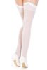 Sheer Thigh High Stockings with Back Seam White O/S