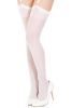 Sheer Thigh High Stockings with Back Seam White O/S