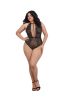 Stretch Lace Mesh Teddy Diamond Black O/S Queen