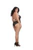 Stretch Lace Mesh Teddy Diamond Black O/S Queen