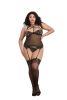 Bustier & G-String Black O/S Queen