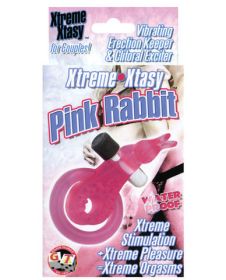 XTREME XTASY PINK RABBIT VIBRATING COCK RING WATERPROOF