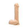 Cock Balls 7 Inches Suction Cup Beige