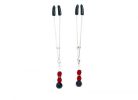 Red Beaded Nipple Clamps With Tweezer Tip - Red
