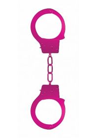Ouch Beginners Handcuffs Metal Colored (Color: Pink)