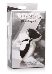 Black Heart Gem Anal Plug (size: large)