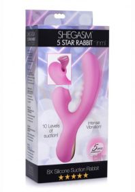 8x Silicone Suction Rabbit (Color: Pink)