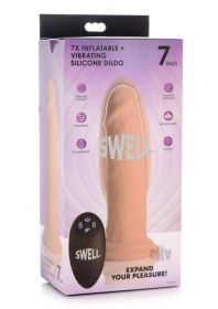 7x Inflatable And Vibrating Remote Control Silicone Dildo (size: 7 Inch)