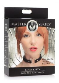 Kinky Kitty Ring Slim Choker (Color: black)