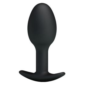 Pretty Love Silicone Anal Plug with Ball Black (size: 3.34 Inches)