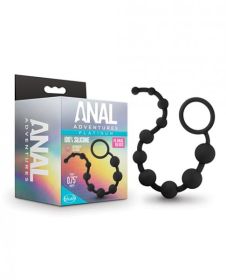 Blush Anal Adventures Platinum Silicone Beads - Black (Option: Beads)