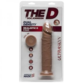 The D Realistic D  Dildo Ultraskyn Tan (size: 8 Inches)