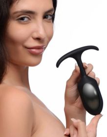Premium Silicone Weighted Anal Plug (size: large)