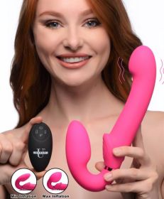 10x Remote Control Ergo-fit G-pulse Inflatable And Vibrating Strapless Strap-on (Color: Pink)