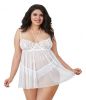 Babydoll with Restraints & G-String White O/S