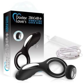 Doctor Love Zinger+ Vibrating Cock Ring Black (Option: Remote)