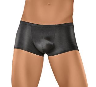 Male Power Satin Lycra Boxer Shorts Black (size: large)
