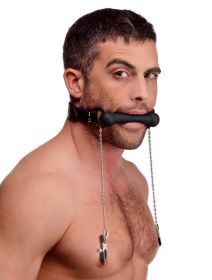 Silicone Bit Gag (Option: With Nipple Clamps)