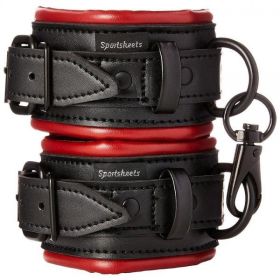 Sportsheets Saffron Handcuffs Black Red (SKU: TCN-SS480-01)