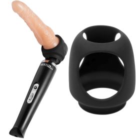 Strap Cap Vibrating Wand Harness Kit with Dildo (Option: Harness)